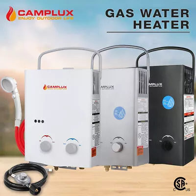 Camplux Propane Gas Water Heater 1.32GPM Tankless On Demand Hot Boiler W/Shower • $52.79