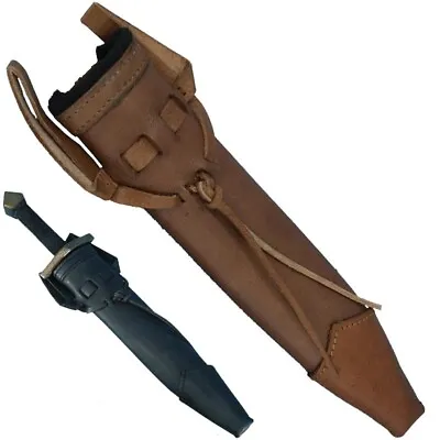 Quality Leather Dagger Scabbard Perfect For Stage Costume Or LARP Black & Brown • £33