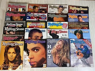 Vtg Lot Of 21 Rolling Stone Magazines From 1990 Music Celebrities Good Cond. • $39.99