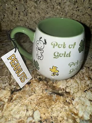 Peanuts Snoopy Woodstock Pot Of Gold St. Patrick Day Mug NEW • $13