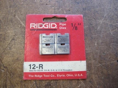 $10.69 • Buy (1 Package) RIDGID 1/8  NPT Pipe Dies 12R 0-R 11-R 00-R 111R 30-A Or 31-A  (@A6)