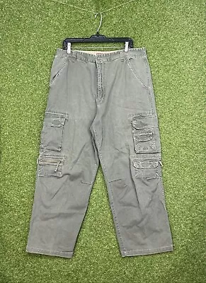 Coliseum Cargo Pants Mens Olive Skater Loose Baggy Y2K Military Army Size 36x30 • $29.99