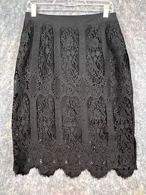 Anthropologie Sunday In Brooklyn Womens Skirt Sz L Black Lace Feminine Sexy Core • $39.99
