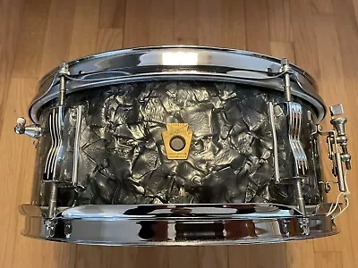 Vintage 1966 LUDWIG PIONEER 5.5x14 Black Diamond Pearl Snare Drum Clean Original • $907.80