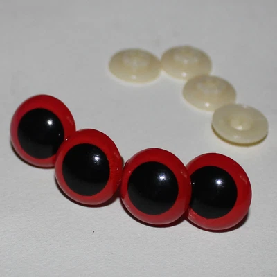 £3.95 • Buy 4 X 19 Mm Neon Red Toy Eyes - Safety Teddy Eyes - Doll Bear Animal Troll