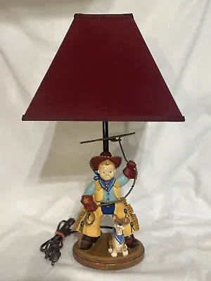 Vintage Cowboy With Dog Lamp Hard To Find • $96.01