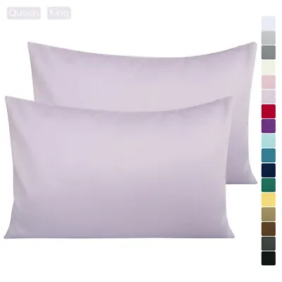 100% Cotton 500TC Sateen Pillowcases - 2 Pillow Cases Per Set King Queen Size • $12.99