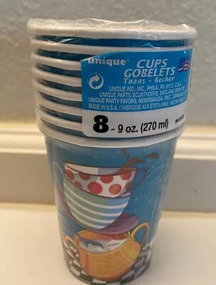 Mad Hatter Tea Party Paper Cups Birthday Party Supplies 9 Oz 8 Ct. • $1.95