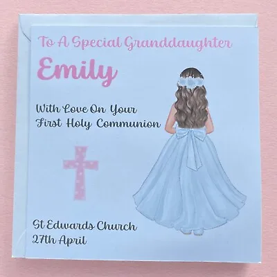 Personalised First Holy Communion Card Girls Daughter Granddaughter Niece Sister • £2.95