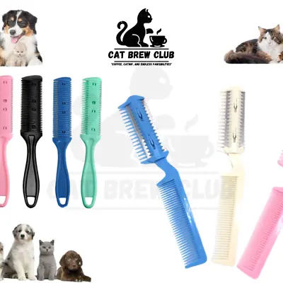 Pet Grooming Brush Long Hair Trimmer With Shedding Brush Razor Cutter And Comb • £3.49