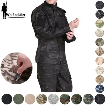 Mens Army Military Tactical Combat Jacket Pants Sets SWAT Camouflage BDU Uniform • $55.09