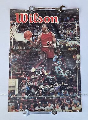Vintage Wilson Michael Jordan 18x12 Poster Promo 1987 Damaged Used • $29.99