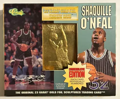 1995 Classic Shaquille O'Neal 23 Karat Gold Foil Card In Box • $12.50