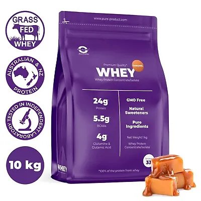 10kg  - Whey Protein Isolate / Concentrate - Caramel -  Wpi Wpc   • $214.64