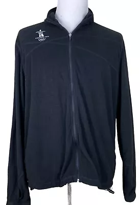 Vancouver 2010 Olympic Mens Black Fleece Full Zip Jacket Size Large • $12.50