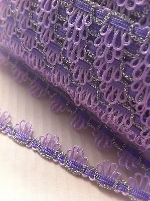 Braid Trim 15mm Lavender Purple & Silver Metallic Sparkle 5/8in X  By The Meter • $4.95