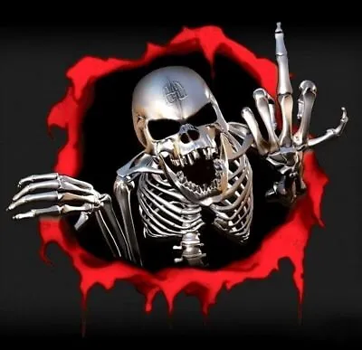 3D Skeleton Skull Decal Sticker Vinyl Reflective Prank Motorcycle Car Truck • $5.59