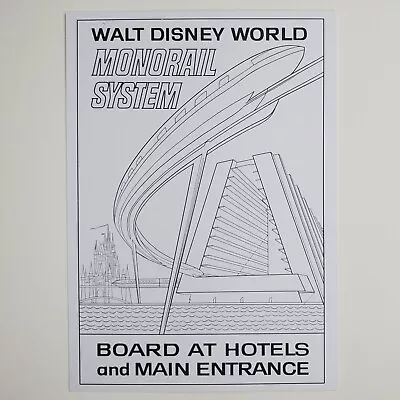 Walt Disney World Monorail Postcard Attraction Poster Art Of The DIsney Parks • $5