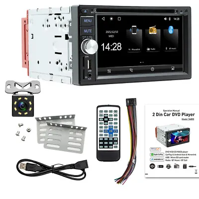 2DIN 6.2  Car DVD Player W/8LED Rear Camera Carplay Android Auto Radio Bluetooth • $135.80