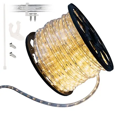 $24.99 • Buy Warm White LED Rope Lighting Flexible Indoor Outdoor Christmas Extend To 300ft