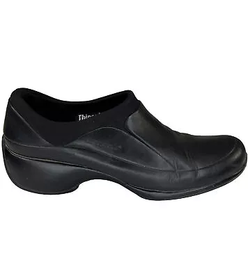 Womens Merrell Black Spire Stretch QForm Slip On Leather Shoes Sz 8 Air Cushion • $22.99