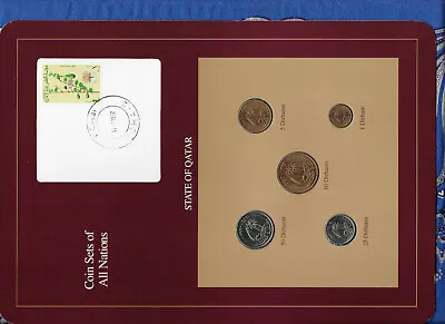 Coin Sets Of All Nations Qatar 1973-1990 UNC 50 Dirhams 1990 Flower Stamp • $17.95