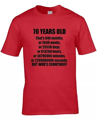 70th Birthday Men's T-Shirt 70 Seventieth Seventy Funny Gift Idea For Him • £10.99