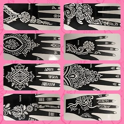 Henna Stencils Hand Mehndi Art Template Lace Body Temporary Tattoo • £17.99