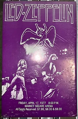 $31 • Buy LED ZEPPELIN 1977 Indianapolis Concert Poster ￼ Lithograph Mounted/Laminated.