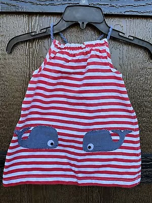 MUD PIE Dress Whale Nautical Red And White Striped Sundress GIRLS SZ 3T • $16