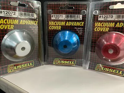 $7.50 • Buy Russell Distributor Vacuum Advance Diaphragm Covers Cover Chrome  Red Or Blue