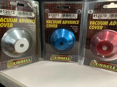 $7.50 • Buy Russell Distributor Vacuum Advance Diaphragm Covers Cover Chrome  Red Or Blue