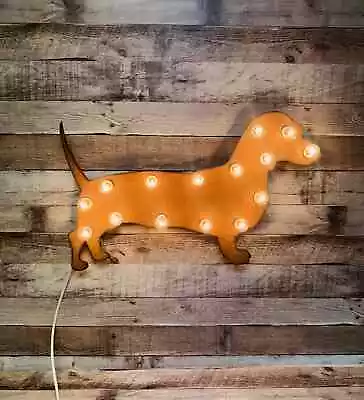 Dachshund Pet Lighted Marquee Metal Rustic Sign USA Made • $129