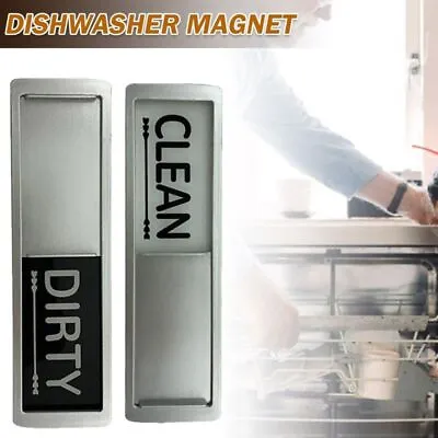 $15.69 • Buy Clean Dirty Dishwasher Magnet Indicator Sign Non-Scratch Simple Sliding Kitchen