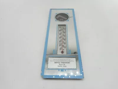 Vintage TRIPOLI IOWA IA HARDWARE Advertising Thermometer Mirror Sign • $29.95