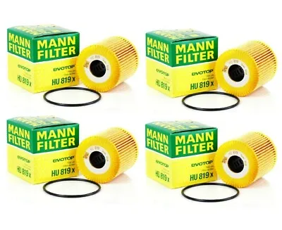 Mann Set Of 4 Engine Oil Filters HU 819 X For Volvo S40 S60 C70 XC70 XC90 V70 • $26.95