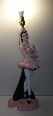 Mid Century Vintage 1950s Chalkware Ballerina Lamp By E Bertolazzi Chicago • $225
