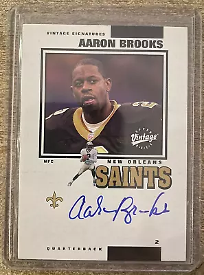 2001 UD Vintage Signatures #ABVS Aaron Brooks Auto - New Orleans Saints LEGEND • $5.95
