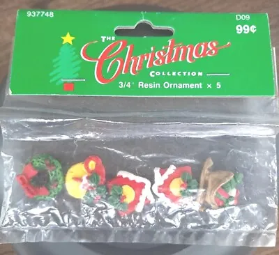 VTG (1993) New  Miniature Resin Christmas Ornaments (5) #937748 Dollhouse • $5.99