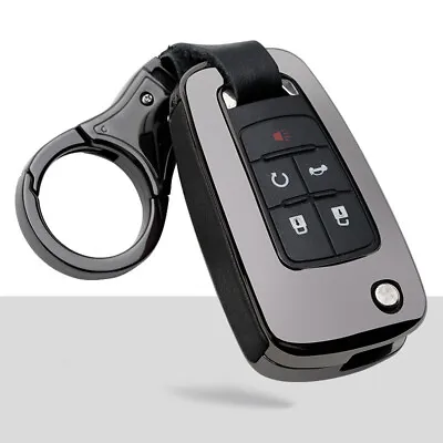 Metal Leather Car Flip Remote Key Fob Case Cover Holder  For GM Buick Chevorlet • $27.35