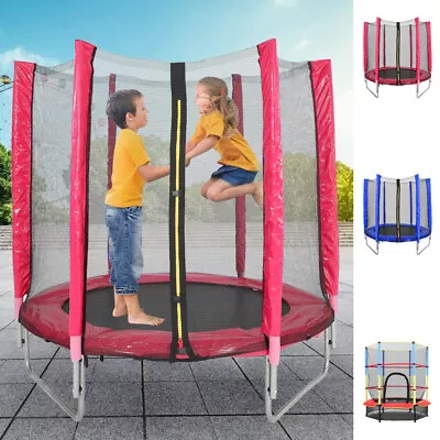 Indoor Outdoor Trampoline For Kids With Safety Enclosure Net 4.5 5ft Safe Play • £59.95