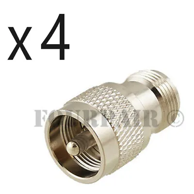 $10.95 • Buy 4 Pack Lot UHF PL-259 Male Plug To N Female Jack RF Adapter Converter Connector