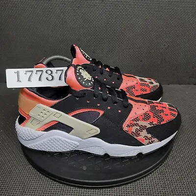 Nike Air Huarache Run PA Shoes Mens Sz 9 Black Orange Trainers Sneakers • $54
