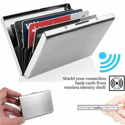 Aluminum Metal Slim Scan Credit Card Holder Blocking Hot Wallet Case 2024 • $4.14