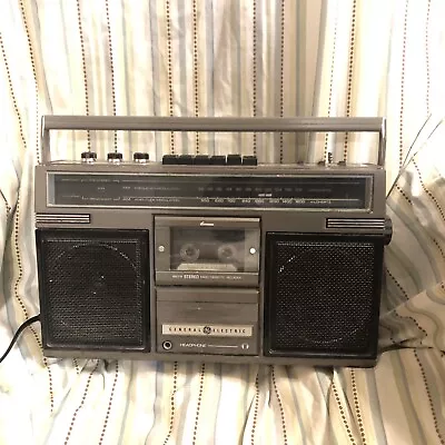 Vintage General Electric 3-5252 C Stereo AM/FM/Cassette Recorder  GE BoomBox 80s • $30