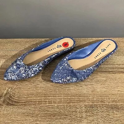 Katy Perry Womans Size 9 Blue Sequin Slip On The Kyra Ballet Flat • $18