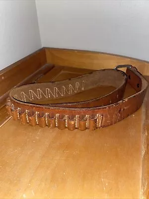 Vintage Hunter Leather Ammo Ammunition Belt .357/.38 Cal • $34.95