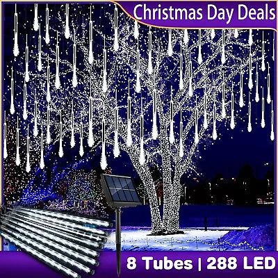 288 LED Solar Lights Meteor Shower Rain Tree String Light Outdoor Garden Party • $13.59