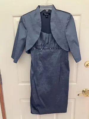 S.L. Fashions Mother Of The Bride Dress Satin Silver Platinum Gray Size 4 • $12