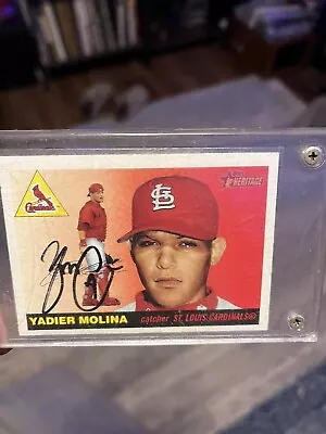 Yadier Molina Signed Rookie Card Topps Heritage St Louis Cardinals • $199